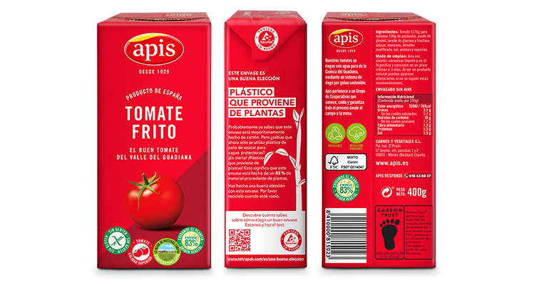 Llega el envase de cartón más sostenible del mercado, en la categoría de Tomate Frito