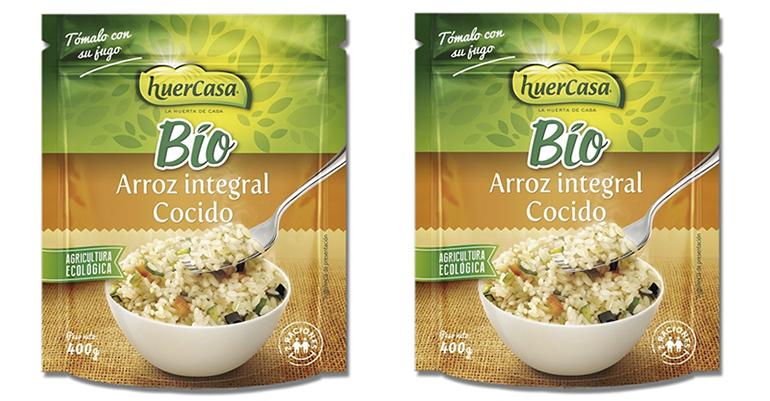 Arroz integral cocido,  de cultivo ecológico