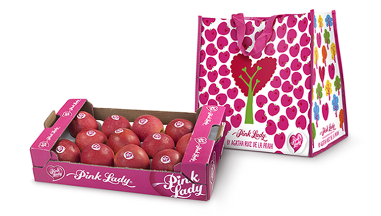 Manzanas Pink Lady, ahora en bolsa de Agatha Ruiz de la Prada