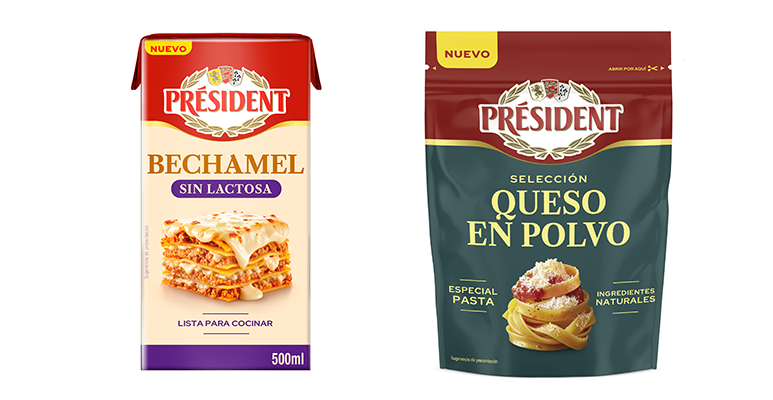Prèsident presenta su Bechamel sin lactosa y el Queso especial pasta en polvo