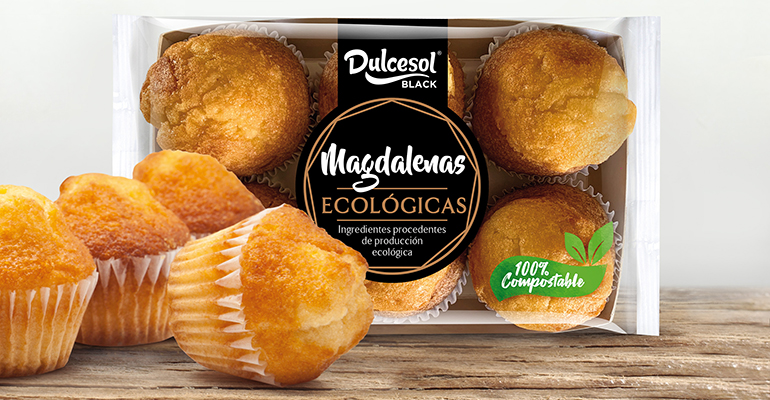 Primeras magdalenas con ingredientes y envase 100% ecológico y biodegradable