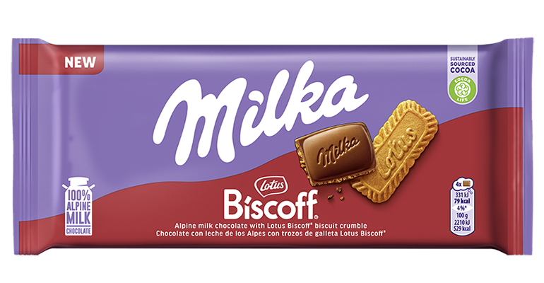 Milka con galleta Lotus Biscoff