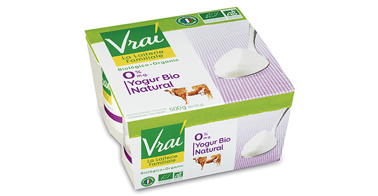 Yogur natural elaborado con leche de vaca ecológica