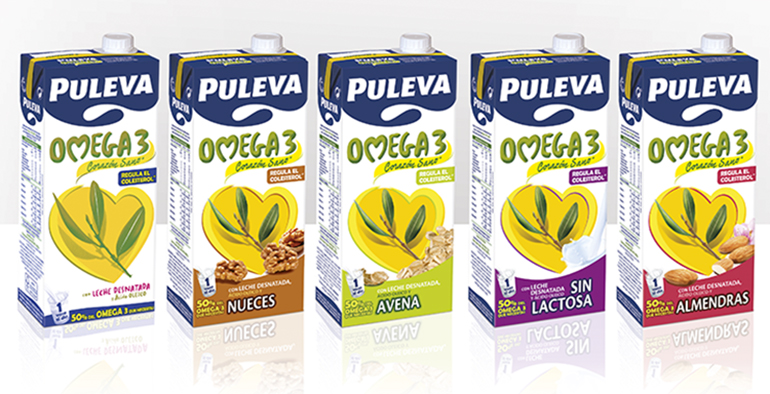 Tres nuevas variedades de Puleva Omega 3: sin lactosa, avena y almendras