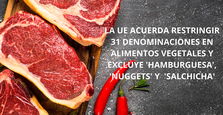 Restricción a las denominaciones de los productos de origen vegetal: no a las ‘hamburguesas’, ‘nuggets’ y ‘salchichas’