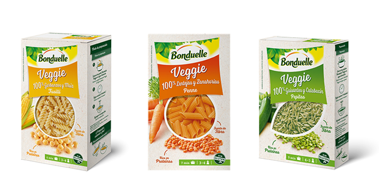 Gama Veggie, 100% legumbres y verduras en forma de pasta y pepitas