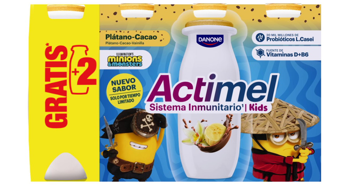 Actimel plátano cacao