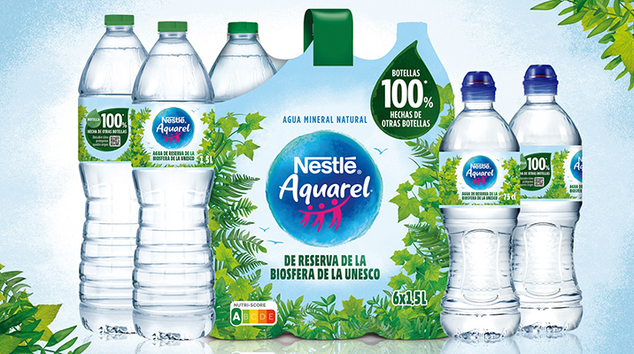 Plástico 100% reciclado en los formatos más exitosos de las botellas de agua Nestlé