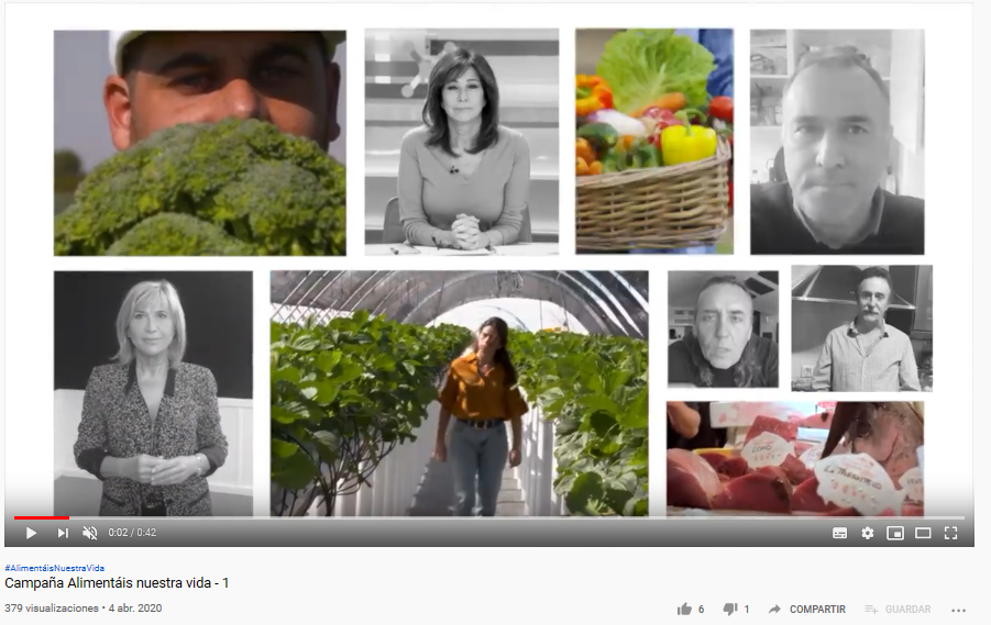 #AlimentáisNuestraVida, campaña en apoyo de agricultores, ganaderos, pescadores y demás trabajadores del sector agroalimentario