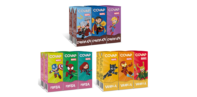 Batidos Covap edición especial con los personajes de Marvel