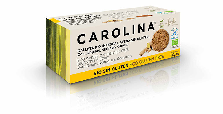 Galleta Digestive BIO Sin Gluten avena integral, con jengibre, quinoa y canela.