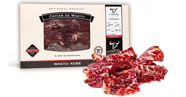 Caviar de Wagyu, sabrosa cecina de buey cortada en finas lonchas