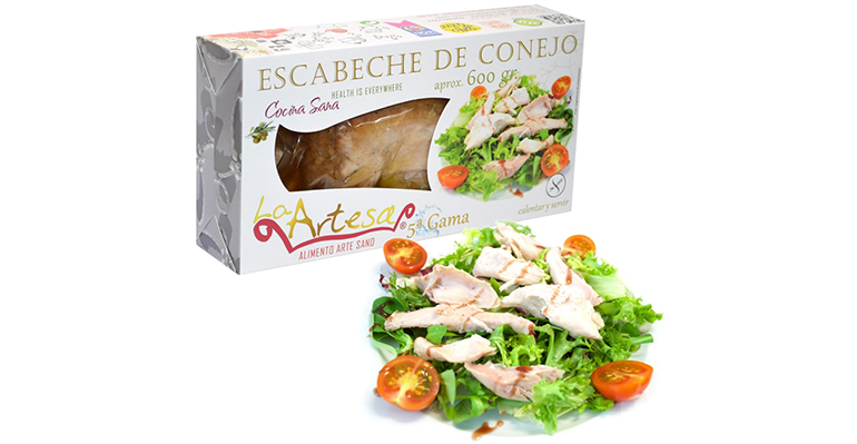 Escabeche de conejo cocinado