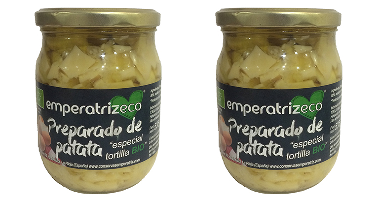 Primer preparado de patata ecológico para tortillas, con y sin cebolla