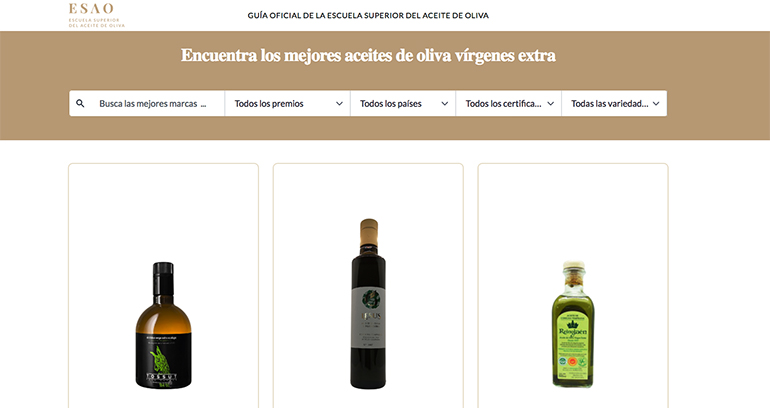 Los mejores Aceites de Oliva Vírgenes Extra se dan cita en la nueva guía online de la ESAO