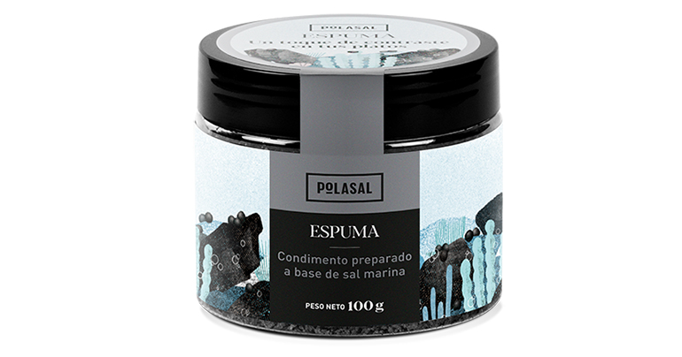 Condimento Espuma de sal carbón negro Polasal, Bras de Port