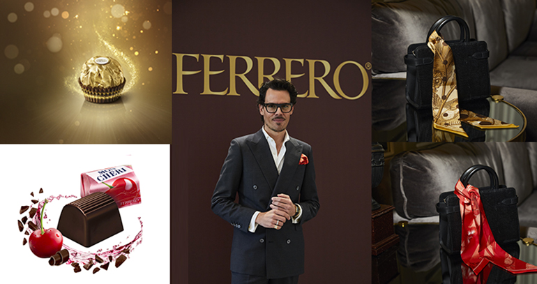 Ferrero se alía con el diseñador Juan Avellaneda que ha creado una colección de pañuelos inspirada en estos bombones
