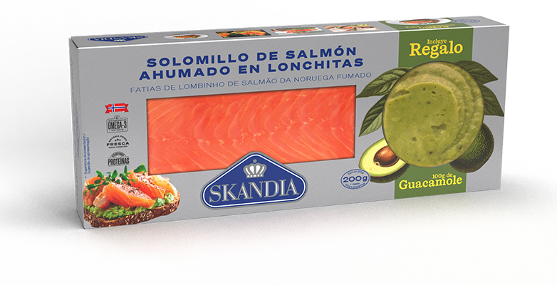 Skandia salmón ahumado con guacamole