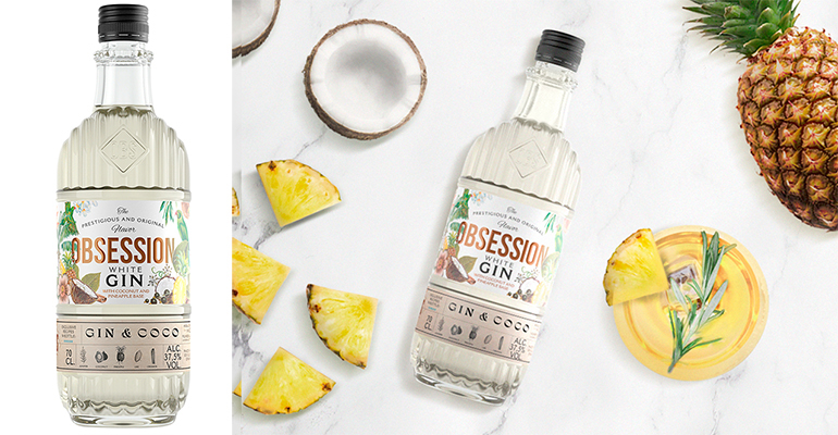 Obsession Gin de coco: sorprendente ginebra tropical con coco para acompañar con zumo de piña