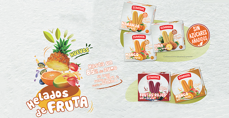 Con hasta un 85% de fruta: Zumosol da el salto al mundo del congelado de la mano de Helados KTC