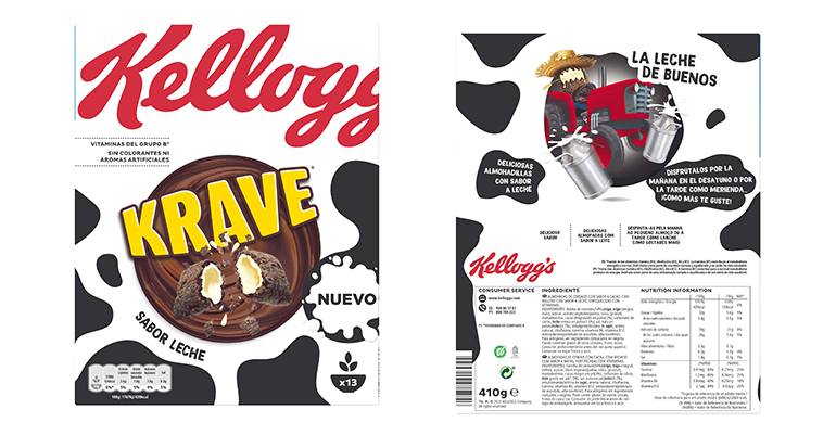 kellogg lanza krave sabor leche, almohadillas de cereal de chocolate