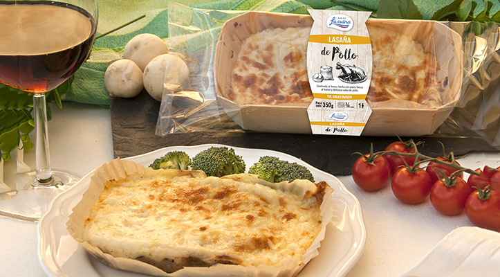 lasaña pollo gratinada
