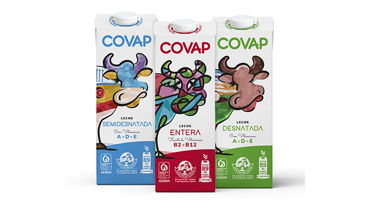 Lácteos Covap estrena nueva imagen de sus envases para este verano diseñados por escolares