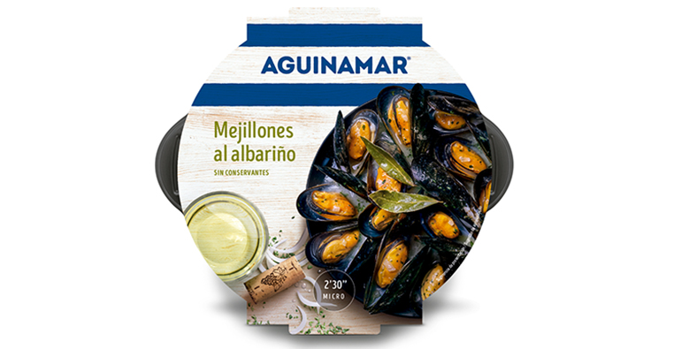 Aguinamar presenta sus Mejillones al Albariño, lineal congelados y listos en 2 minutos