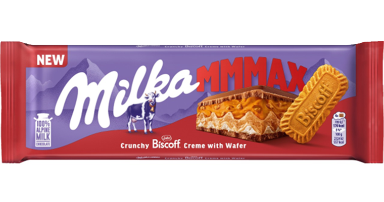Milka MMMAX: una tableta de chocolate de gran formato en colaboración con Biscoff
