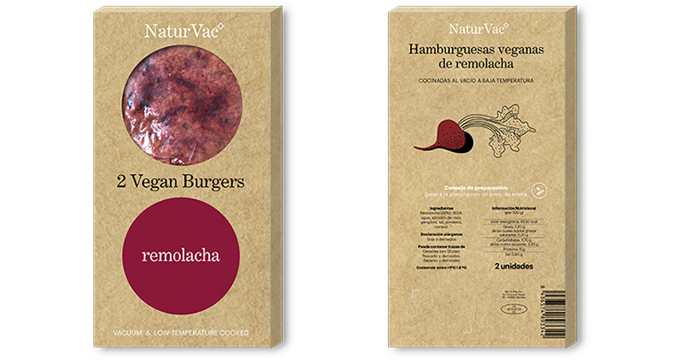 Natur Vac, la hamburguesa vegana con base de soja texturizada y cocida a baja temperatura