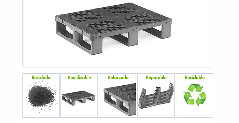 Media paleta reparable ideada para la distribución y que mejora visibilidad del producto en tienda