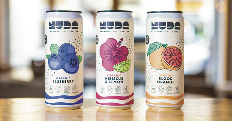 Bebida hard seltzer ecológica, probiótica, sin gluten y apta para veganos  