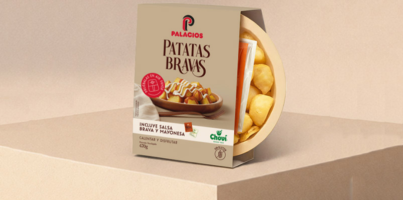 Patatas Bravas Palacios con salsas Choví
