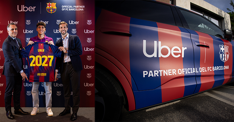 Pau Cubarsi, imagen del acuerdo entre el Barça y Uber