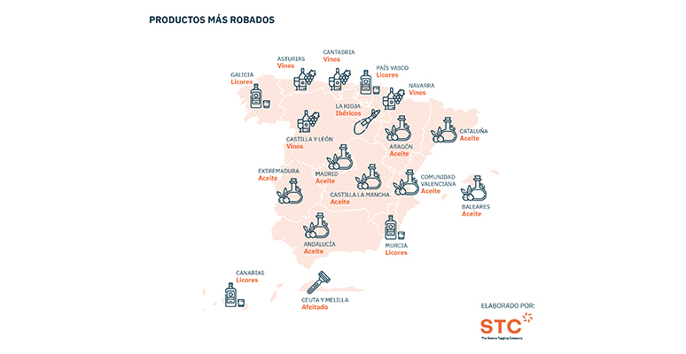 Mapa robos supermercados España