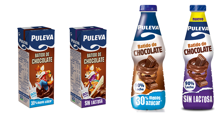 Batido Puleva de chocolate con un 30% menos de azúcar y sin edulcorantes añadidos