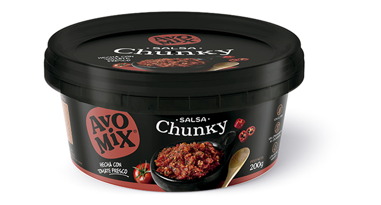 Salsas de tomate chunky, ligeramente picante.