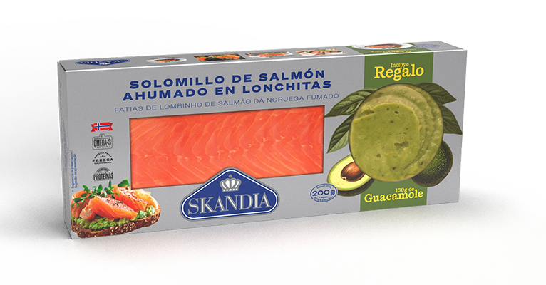 skandia salmón noruego con tarrina guacamole