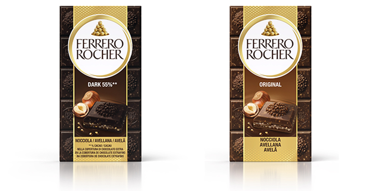 Ferrero cambia el packaging de sus tabletas de chocolate premium