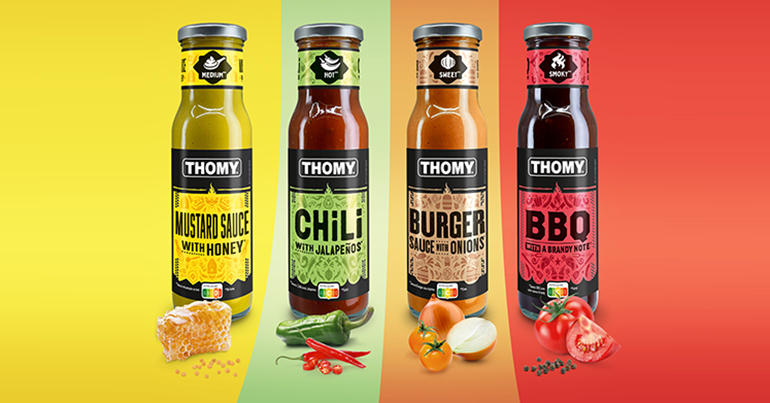 Nestlé presenta su gama de salsas Thomy: barbacoa, chili, burger y mostaza /miel