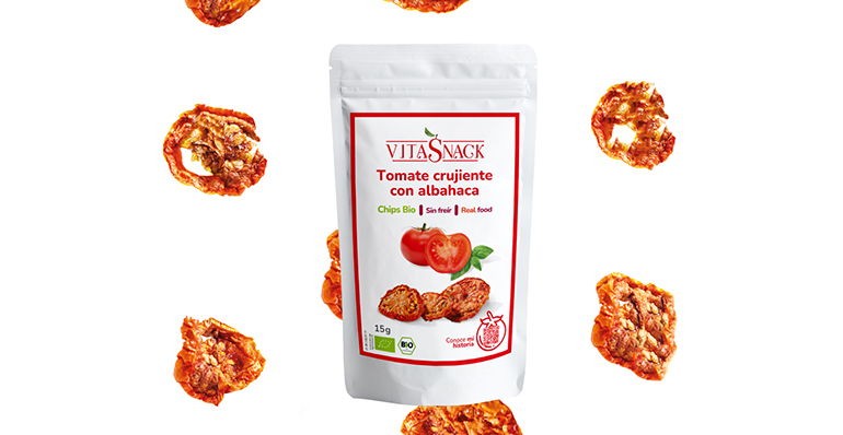 Chips de Tomate Crujiente & Albahaca Bio, fuente de licopeno