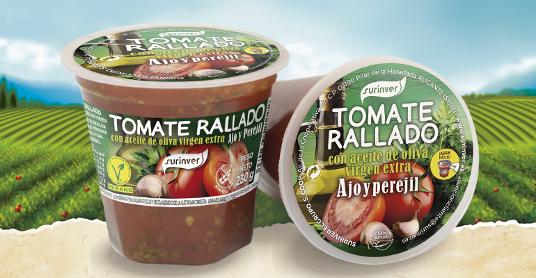  Tomate Rallado con AOVE, Ajo y Perejil o con AOVE y orégano.