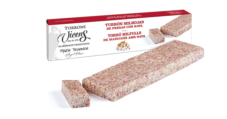 Turrón milhojas fresa Torrons Vicens