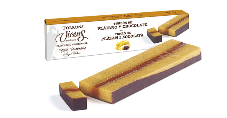 Turrón plátano chocolate Torrons Vicens