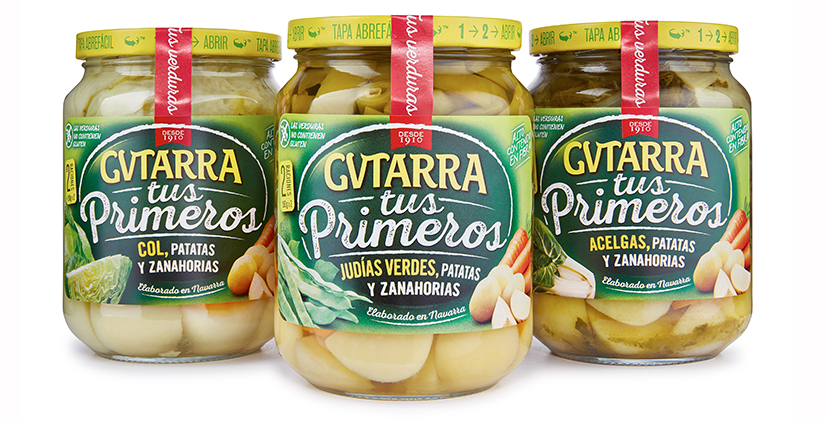 Nueva selección de platos de verduras en frasco, abrir y listo