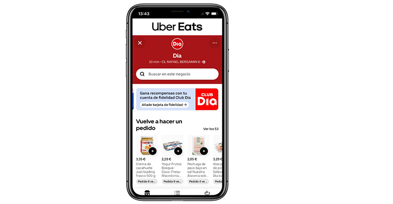 Uber Eats incorpora ventajas exclusivas a los miembros del Club DIA
