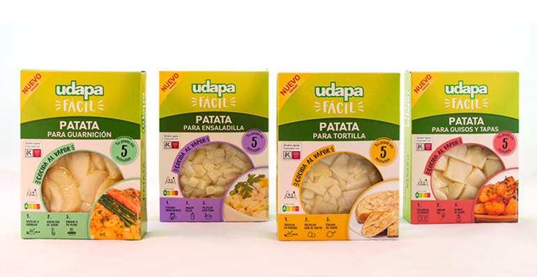 Udapa Fácil: nueva línea de patatas cocidas al vapor de V gama