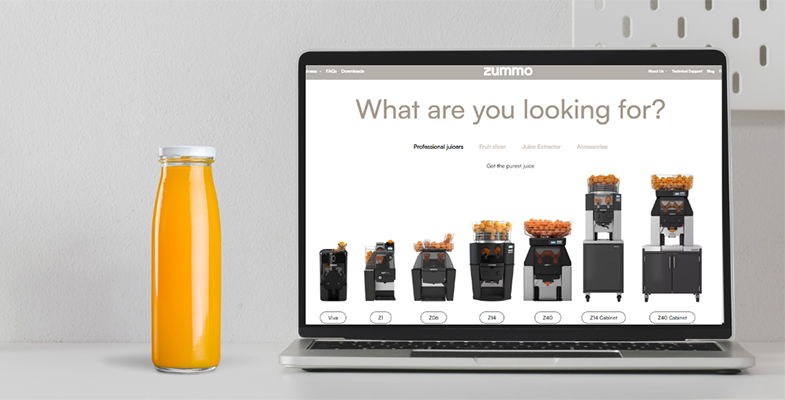 Zummo estrena nueva web para mostrar sus novedades en máquinas de exprimido de frutas